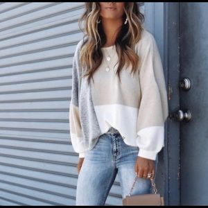 VICI color block sweater NWOT